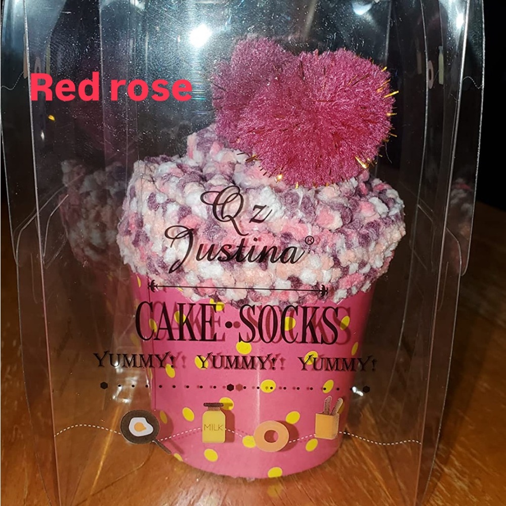 1 Valentines Cozy cupcake Pom-Pom Socks NIB - Picture 5 of 8
